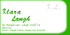 klara langh business card